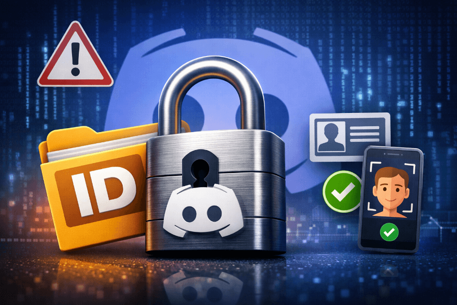 Discord age lock logo and photo